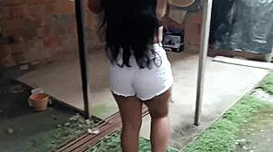 curvy colombian housewife fucks neighbor girl with cucumber to seal the deal in dorm