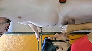 my hot neighbor gives the sloppiest blowjob ever in amateur homemade style
