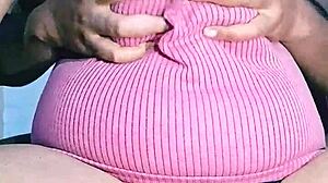 Juicy hairy pussy drips as big boob indian babe moans!