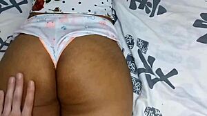 This cute 18yo colombian couple with big tits kisses monster cock forever