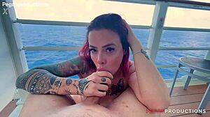 Lili cocksinhell rides dave march's monster cock on wild pegas cruise