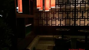 Love2dou Surprise Public Restaurant Anal Blowjob and Cum Swallow