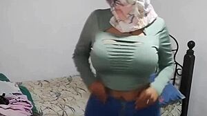 arab hijab wife masturbates silently in niqab to extreme squirting orgasm alone