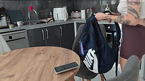 stepsister sneaks me in for secret anal pounding while parents away gaping her tight ass close up