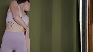 Skinny Mature Kae Alexis Fingers Tight Pussy During Nude Yoga Session