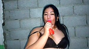 Latina Slams Vibrator Deep In Huge Pussy To Explosive Orgasm
