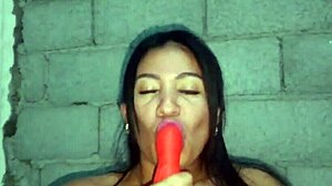 Latina Slams Vibrator Deep In Huge Pussy To Explosive Orgasm