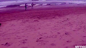 Thick Latina Teen Gags Deepthroats Chokes on Stranger Beach Cock Hardcore