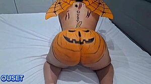 MY STEPSIS'S BIG ASS KEPT ME UP SO I OILED AND GAPED IT HALLOWEEN STYLE