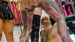 hey girls, this loser's our pee-soaked toilet slave now