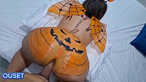 MY STEPSIS'S BIG ASS KEPT ME UP SO I OILED AND GAPED IT HALLOWEEN STYLE