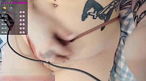 Pussy drips juice during intense webcam fuck session