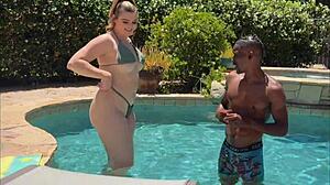 naughty ivy mayhem tempts pool guy ray black's huge bbc while hubby's gone