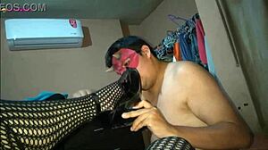 Fat BBW Prostitute Footjob in Fishnets Big Tits Ass