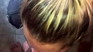 who's the blowjob champ deepthroating cumshots on big tits blonde? 😍💦👅 homemade sloppy fun!