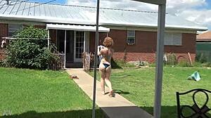 that tasty little white girl in lingerie spreads her big ass for some wild anal pounding as her hubby watches nearby