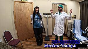 Behind Scenes With Dr Tampa Tickling Selena Sativa's Bare Feet In Latex Gloves
