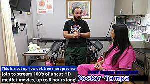 Behind Scenes With Dr Tampa Tickling Selena Sativa's Bare Feet In Latex Gloves
