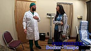 Behind Scenes With Dr Tampa Tickling Selena Sativa's Bare Feet In Latex Gloves
