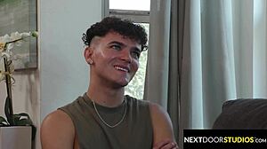 Twink Ryder Owens Seduces Sex-Starved Hunk Aaron Elias for Bareback Deepthroat Doggystyle