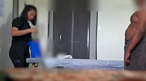 after some convincing the angry spa girl finally gives in to the handjob massage