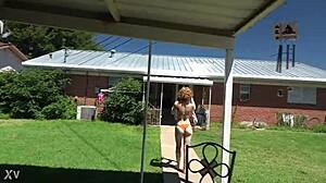 that tasty little white girl in lingerie spreads her big ass for some wild anal pounding as her hubby watches nearby