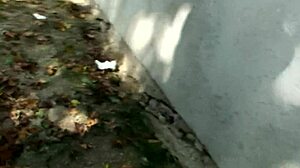 horny blonde gets picked up off street then bent over for anal pounding in park till cum covered
