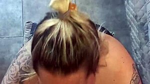 who's the blowjob champ deepthroating cumshots on big tits blonde? 😍💦👅 homemade sloppy fun!