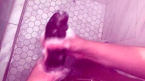 stepbrother convinces step-sisters for first anal shower try - huge dick fit tight ass?