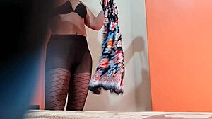 colombian hermanastra strips out of miniskirt for hidden cam spy