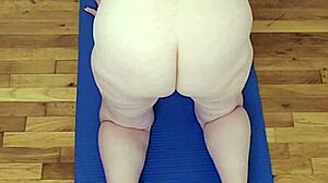 Milf's big tits ass flexes naked yoga poses perfect for jerking thick cumshots