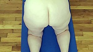 Milf's big tits ass flexes naked yoga poses perfect for jerking thick cumshots
