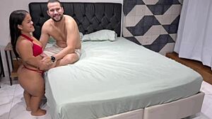 cop husband with huge cock cheats on busty blonde wife with his horny stepmom