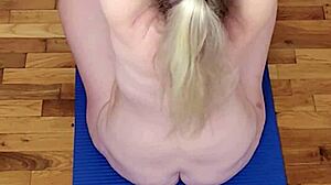 Milf's big tits ass flexes naked yoga poses perfect for jerking thick cumshots