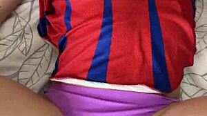 big ass cheerleader takes two cocks anal and blowjob in group fuck