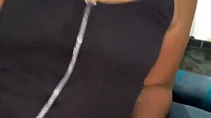 Mom's latina friend flashes panties legs and natural tits outdoors homemade