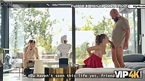 una fairy teases with natural tits before pleasing boyfriend and his older friend