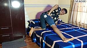 step sister spreads ebony pussy to teach brother doggystyle riding on big black cock