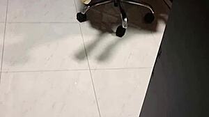 Tried dresses in changing room, ended up bent over for cute babe's deep anal creampie pounding