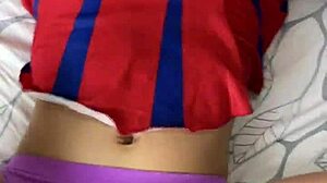 big ass cheerleader takes two cocks anal and blowjob in group fuck