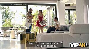 una fairy teases with natural tits before pleasing boyfriend and his older friend