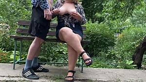 Mother-in-law spreads tits for my hot cum load 😍💦