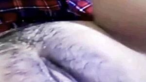 hey ashira's hairy asian pussy looks so pretty in this bedroom call video sex 😍💦 close up moans