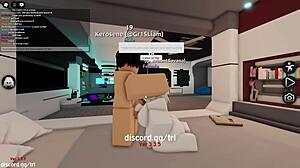 I surrendered to a horny man's rough fuck and creampie in Roblox condo game