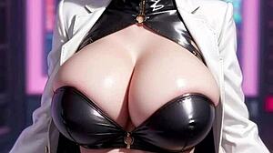 Ai model with monster big tits poses cutely in balloon fantasy