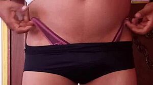 discover the teasing allure of her lingerie panties and nylons in intimate play