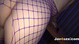 harumi kurokawa gives hardcore pov blowjob in fishnets uncensored