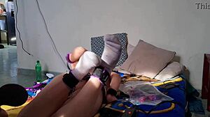 i sneak into hot stepsisters room blindfolded play her wet pussy while boyfriend bathrooms away