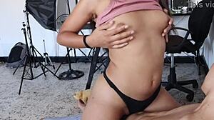 Cheating On Girlfriend With Horny Stepsister Sharing Bed