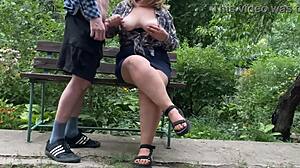 Mother-in-law spreads tits for my hot cum load 😍💦